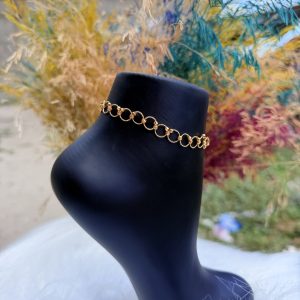 Spiral gold anklet