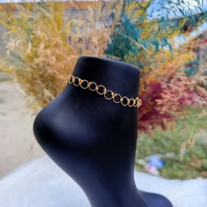 Spiral gold anklet