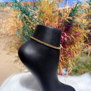 Cuban gold anklet
