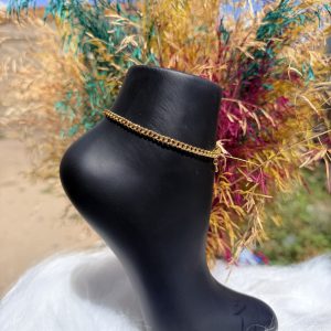 Cuban gold anklet