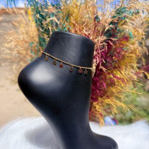 Flower gold anklet