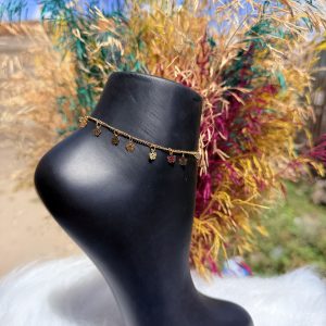 Flower gold anklet