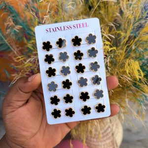 Flower steel earrings (12pcs)