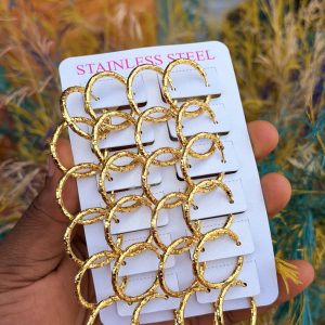 Diamond cut hoop earrings (12pcs)
