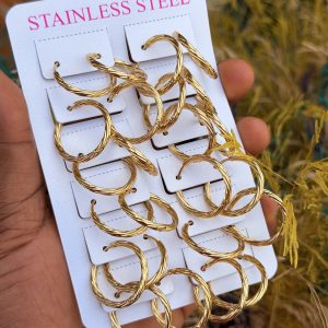 Twisted hoop earrings (12pcs)