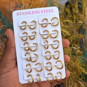 Cz cut hoop earrings (12pcs)