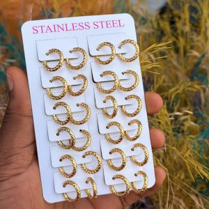 Cz cut hoop earrings (12pcs)