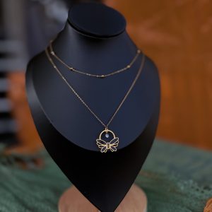 Wasps double steel necklace