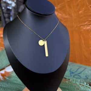 Flat blank steel necklace
