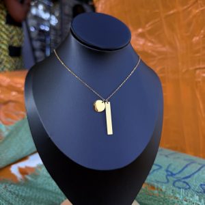 Flat blank steel necklace