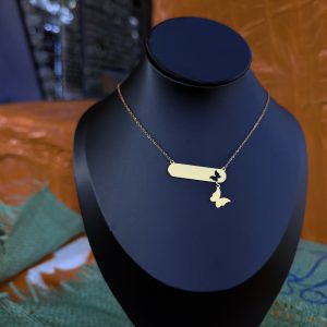 Butterfly blank steel necklace