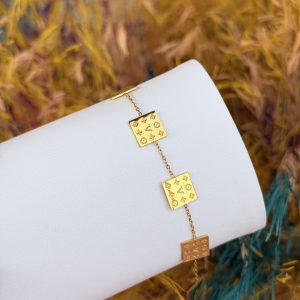 Square lv steel bracelet