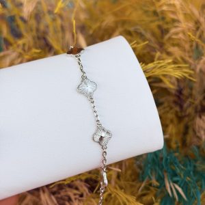 Slim silver VCA bracelet