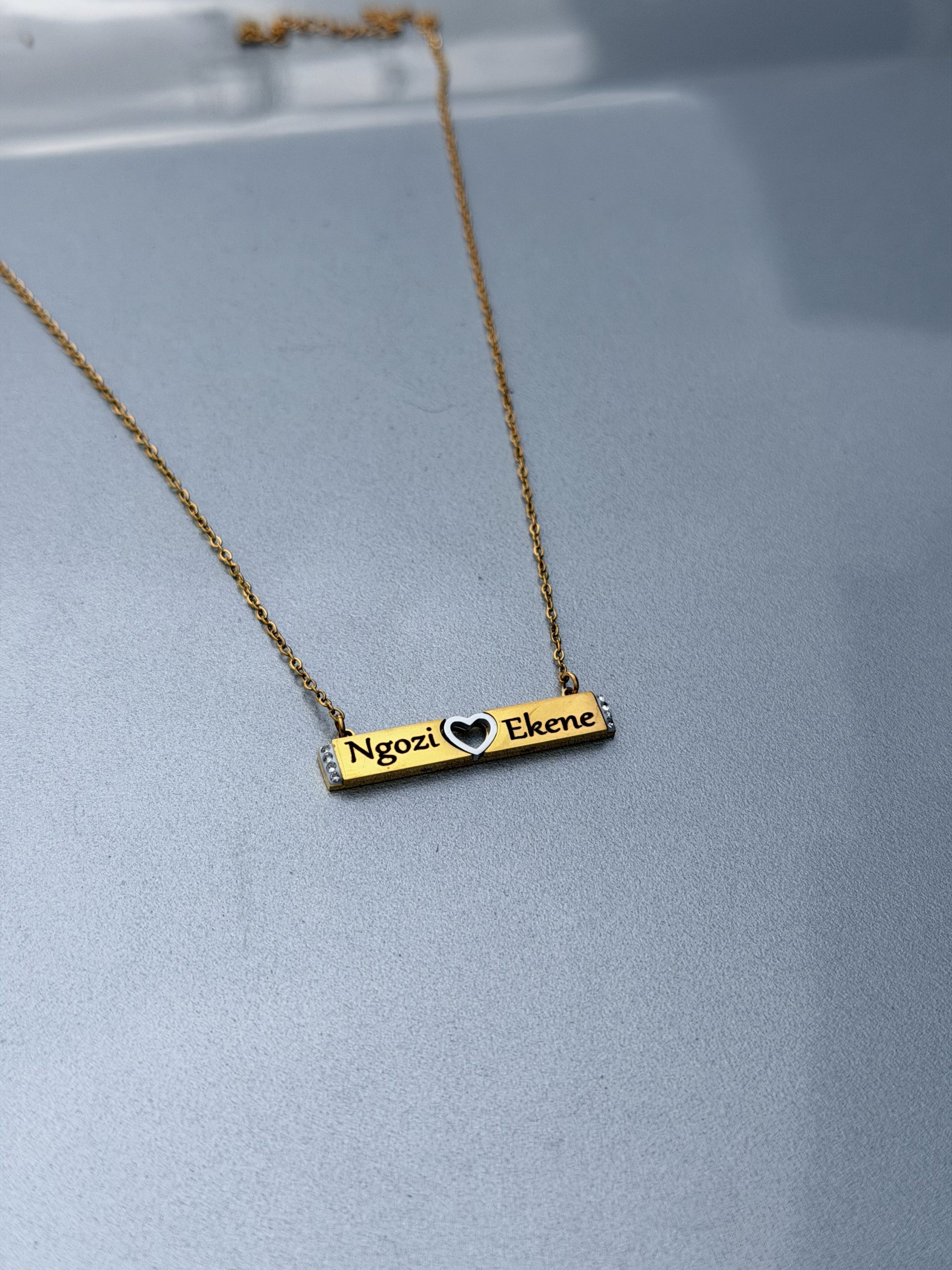 Engraved love necklace