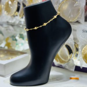 Gold ball anklet 001