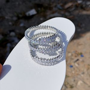 3 in 1 silver zircon bracelet