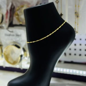 Twirl gold anklet