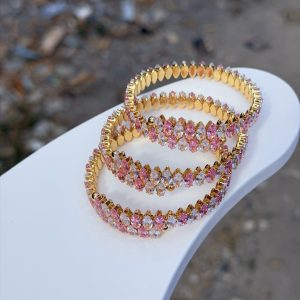 Gold pink zircon bracelet