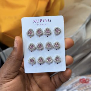 Xuping silver pink earrings