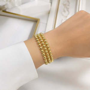 Gold bead bracelet
