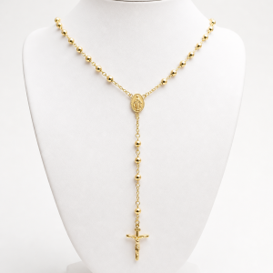 Gold cross necklace 02
