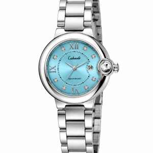 Labaoli silver circle face watch comes boxed