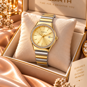 Rebirth gold face two toned watch