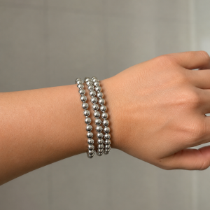 Silver bead bracelet