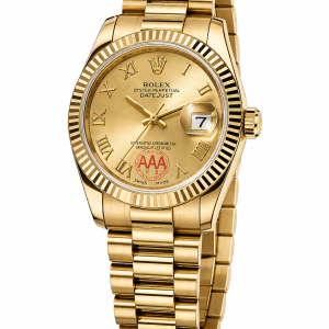 Roman gold gold face male Rolex watch
