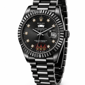 Presidential Black male Rolex watch (day and date)