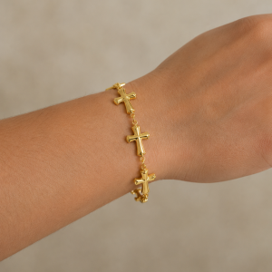 Cross gold bracelet