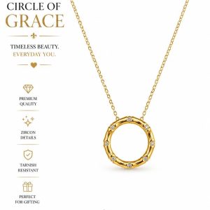 Circle gold necklace