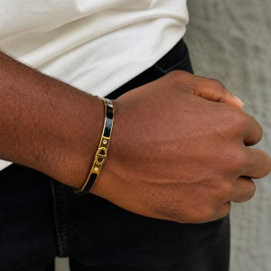Gold and black bracelet