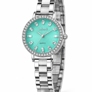 Labaoli silver stoned circle watch comes boxed