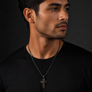 Male cross necklace 001