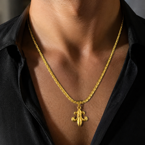 Gold crow necklace