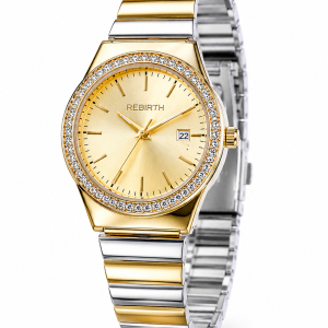 Rebirth gold face two toned watch with box