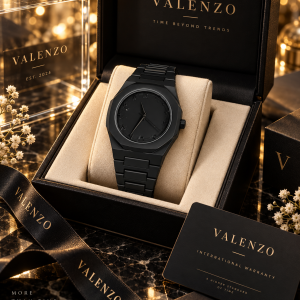 Engraved Valenzo black watch fully boxed