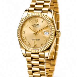 Roman gold gold face female Rolex watch