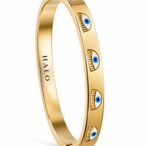 Gold blue eye bracelet