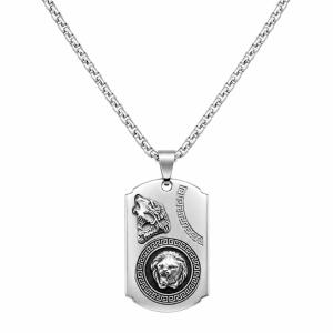 Silver male necklace