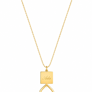 Engraved love initials necklace