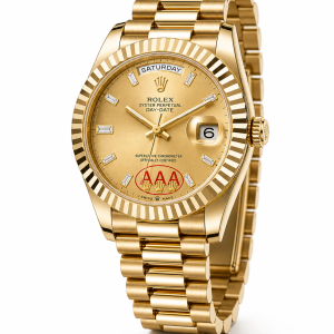 Stoned Gold male Rolex watch (day and date)