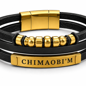 Engraved leather bracelet 002