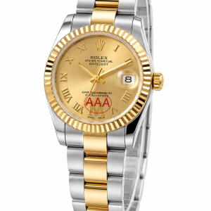Roman two toned gold face male Rolex watch