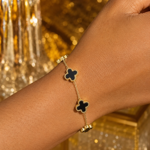 Gold vca black bracelet