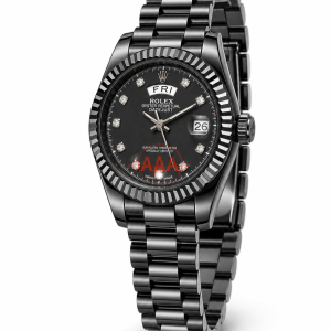 Presidential Black female Rolex watch (day and date)