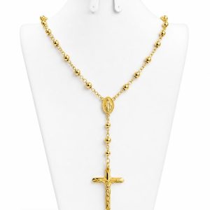 Gold cross necklace 01