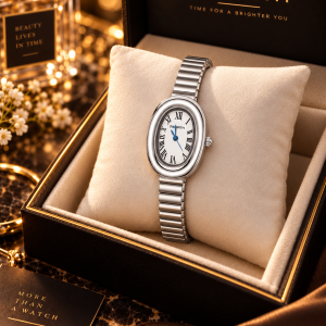 Rebirth silver oval watch