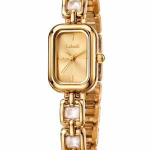 Labaoli gold square vintage face watch comes boxed